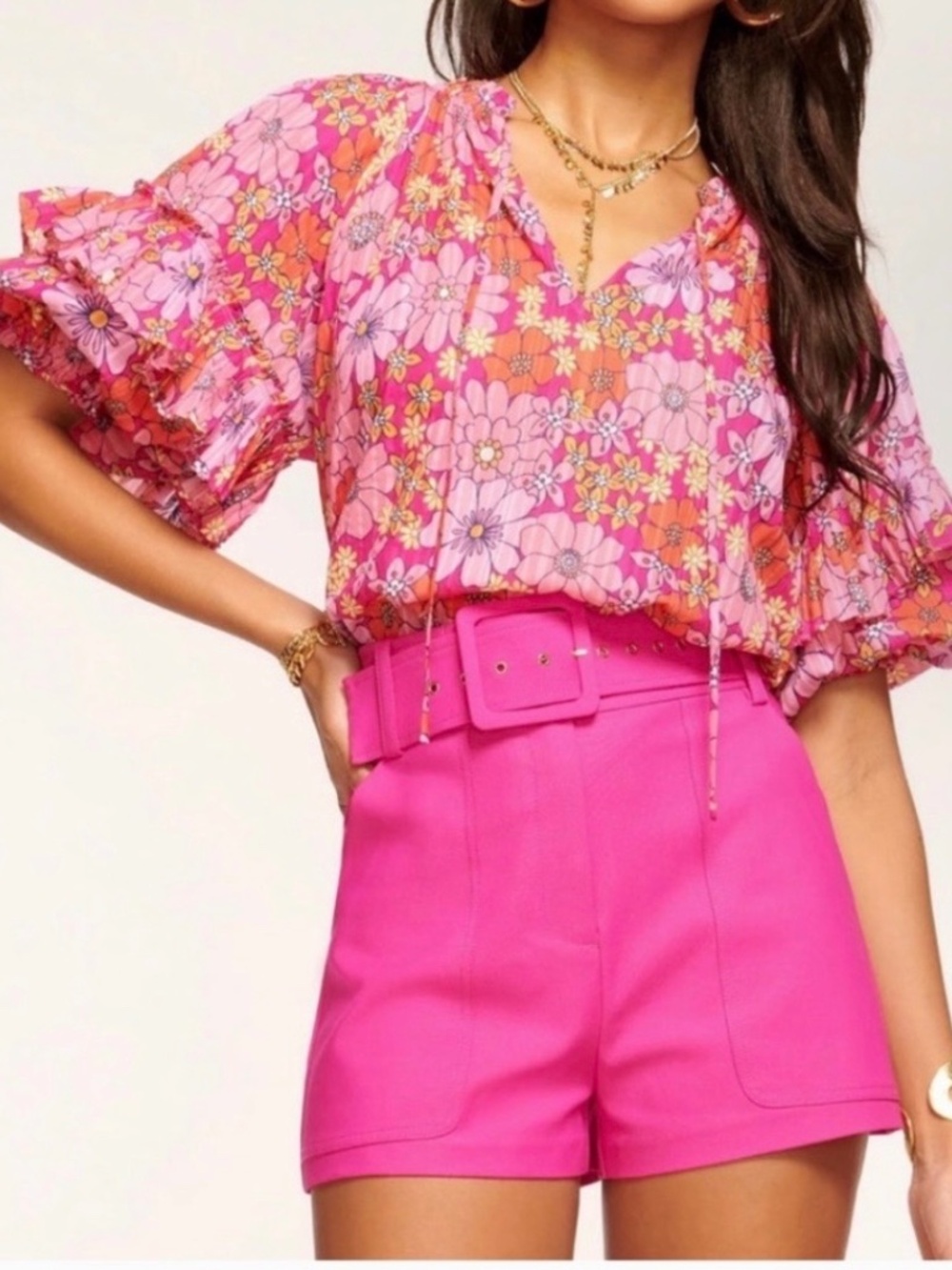NWOT RAMY BROOK PINK FLORAL TOP. SMALL